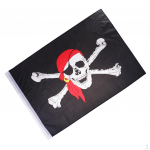 60 x 90 cm piraadi pealuu, punase bandaani lipp, 2 x 3 jalga s&otilde;natopside jaoks