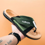 Meeste pl&auml;tud Slip on Flats Sussid Sandaalid Rooma rannajalatsid 45 must