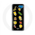 &Uuml;mbris Samsung A5 2016 Simpsonite kleebiste mustal taustal