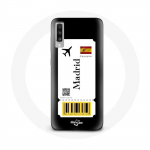 Coque pour Samsung Galaxy A50 Billet d'avion Madrid Espagne