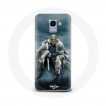 Samsung Galaxy A8 2018 Vikings Series 6. hooaja &uuml;mbris Ragnar Lothbroki logo V Sword Grey Broui taust