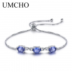 UMCHO Oval Created Nano Blue Sapphire Bracelet Anniversary Birthday Valentine's Day Jewelry Gifts for Women Wife Her Girls taevasinine v&auml;rv