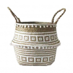 Nordic Woven Basket Plant Rattan Box Sudries Organiser lauaarvuti konteinerihoidik S must