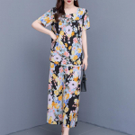 Suvised 2-osalised komplektid Naiste riietus Elegantne vaba k&otilde;rge v&ouml;&ouml;kohaga laia s&auml;&auml;rega p&uuml;kste komplektid naistele XL