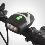 3-LED-i jalgratta sarvede esituled m&auml;girattaga &ouml;&ouml;s&otilde;it Tugevad tuled lastejalgratta k&otilde;rge detsibellitaseme hoiatussignaaltuled