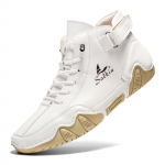 K&auml;sitsi &otilde;mmeldud l&otilde;hestatud nahast kingad Meeste jalavarjud Mugavad poolsaapad Meestele Vabaajajalatsid Mokassiinid Meeste jalan&otilde;ud 41 valge