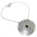 Natural Tiger Eye Gemstone Handmade 925 Sterling Silver Necklace 18 h9r33