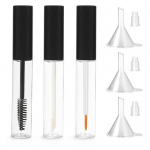 1 komplekt 10 ml t&uuml;hja ripsmetu&scaron;&scaron;i pudeliga korduvt&auml;idetav kosmeetikakonteiner harjaga Kompaktne t&uuml;hja pudeli komplekt koju must
