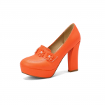 Q/Naiste k&otilde;rge kontsaga kingad kevad/suvi uus veekindel platvorm paks konts suur suur naiste kingad Four Seasons kingad 42 oranž