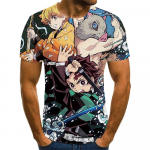 Demon Slayer Anime 3D tr&uuml;kkimine Meeste mood T-s&auml;rk Koomiksid Kimetsu No Yaiba Topid Lapsed L&otilde;bus T-s&auml;rk Suve Mehed 6XL