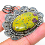 Natural Stichtite Stone Gemstone 925 Sterling Silver Gift Pendant 1.77 f2l79