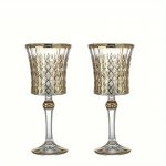 2 klaasist k&otilde;rgete jalgadega punase veiniklaasi komplekt Euroopa stiilis kerged luksuslikud tippklassi veiniklaasid koduseks kasutamiseks, iga&uuml;ks 270 ml/9oz ohutu ja kaitsev