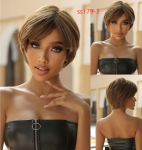 BLONDE UNICORN Fashion s&uuml;nteetiline parukas L&uuml;hikesed sirged parukad Naturaalne blond ombre koos Grident tukkidega Naiste juustele kuumakindlad parukad