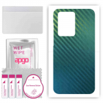 apgo kaitsev nahakleebis seljale, mis &uuml;hildub seadmega Samsung Galaxy S20 Ultra, &uuml;mbriskile, foolium, vin&uuml;&uuml;l &ndash; mustriga s&uuml;sinik-kameeleon CAKA1