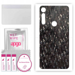 apgo Protective Skin Sticker for the back compatible with Motorola Moto G8 Play, Wrap Film, Foil, Vinyl - Pattern Carbon Black Pixel