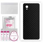 apgo Protective Skin Sticker for the back compatible with ZTE Blade A31 Lite, Wrap Film, Foil, Vinyl - Pattern Carbon Black