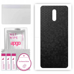 apgo Protective Skin Sticker for the back compatible with Nokia 2 V Tella, Wrap Film, Foil, Vinyl - Pattern Black Honeycomb