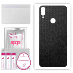 apgo Protective Skin Sticker for the back compatible with Cubot R15, Wrap Film, Foil, Vinyl - Pattern Black Honeycomb