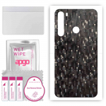 apgo Protective Skin Sticker for the back compatible with HTC Desire 20 Pro, Wrap Film, Foil, Vinyl - Pattern Carbon Black Pixel
