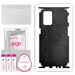 apgo Protective Skin Sticker for the back+sides compatible with Oppo A54 (2021), Full Wrap Film, Foil, Vinyl - Pattern Black Leather