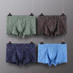 4 TK meeste aluspesu Meeste puuvillased bokserid hingavad triibulise tr&uuml;kiga puuvillased bokserid 5XL