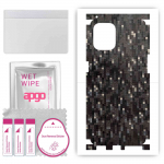 apgo Protective Skin Sticker for the back+sides compatible with Oppo Find X3 Pro, Full Wrap Film, Foil, Vinyl - Pattern Carbon Black Pixel