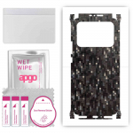 apgo Protective Skin Sticker for the back+sides compatible with Xiaomi Mi 11 Ultra, Full Wrap Film, Foil, Vinyl - Pattern Carbon Black Pixel