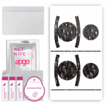 apgo Protective Skin Sticker for the back+sides compatible with Apple AirTag, Full Wrap Film, Foil, Vinyl - Pattern Carbon Black Pixel