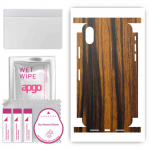 apgo Protective Skin Sticker for the back+sides compatible with Apple iPhone X, Full Wrap Film, Foil, Vinyl - Pattern Tigerwood
