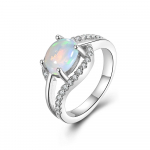 uus saabumine Looduslik Etioopia v&auml;rviline opaalir&otilde;ngas Ehtne kalliskivi ovaalne 6*8mm hea kvaliteediga 925 sterlingh&otilde;be peen ehtekunst naistele us ring size 6# valge