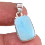 Natural Republic Larimar Gemstone 925 Tahke Sterling H&otilde;bedast Ripats 1,25'' Z6c60 white