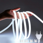 220V COB LED-ribavalgusti EU toitepistik IP67 pandla kinnitus LED-ribalamp Paindlik COB lineaarne valgusriba 3000K 4000K 6000K 1-21m 0.5M