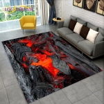 3D Volcano Lava Magma ala suur vaip, vaipvaip elutoa diivani uksemattide kaunistamiseks, Kid Play libisemiskindel p&otilde;randamatt 120x160cm(47x62in)