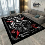 M-MotorHead Band Prinditud vaip Elutuba Magamistuba Moodne ja ilus libisemisvastane vaibafotograafia rekvisiidid s&uuml;nnip&auml;evakingitus 150cm by 100cm