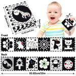 Beebi riidest raamat must-valge suure kontrastsusega sensoorsed m&auml;nguasjad Alusharidus V&auml;ikelaste Sensoorsete tegevuste riideraamat imikutele