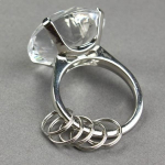 Porte-cl&eacute; bague diamant femme bague 5 anneaux