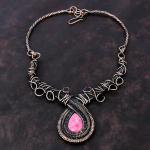 Tulit Kaelakee Vasktraadiga m&auml;hitud Kaelakee K&auml;sitsi valmistatud Reguleeritav Kaelakee S&uuml;nnis Vasktraadist Ehted Loodusliku V&auml;&auml;riskiviga Kaelakee Kingitus Talle