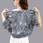 Suvise kardiganiga lillemustriga &otilde;&otilde;nsad naiste &uuml;hev&auml;rvilised &otilde;hukesed r&auml;tikud p&auml;ikesekaitse L sinine