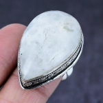 Rainbow Moonstone Gemstone Handmade 925 Steling Silver Jewelry Ring Size 8 m4s85