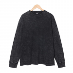 Meeste v&otilde;i naiste Acid Wash Vintage pikkade varrukatega T-s&auml;rk Moodsad t&auml;navar&otilde;ivad Unisex T-s&auml;rgid M must