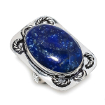 Lapis Lazuli Gemstone Handmade 925 Sterling Silver Jewelry Gift Ring Size 9 w8h34