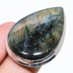 Natural Labradorite Gemstone Handmade 925 Sterling Silver Ring Size 9 w8s60