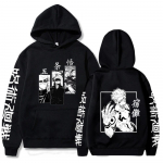 Anime Jujutsu Kaisen Hoodies Meeste Satoru Gojo Printiga dressipluus S&uuml;gistalvine Harajuku Kapuutsiga kapuutsiga T&auml;navar&otilde;ivad Suures suuruses kapuuts S