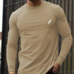 Mini Wings Print Meeste T-s&auml;rgid Pikkade varrukatega T-s&auml;rgid Kaelaga vabaaja Pullover Meeste Suures suuruses riided XS valge