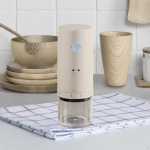 Coffee Bean Grind Mchine Electric Burr Grinders with Cleaning Brush to Clean Small Grinding Machine valge