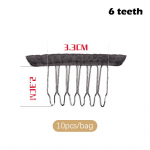 10 tk hambakammi klambrid juuksepikendusklambrid paruka valmistamise klambrid hammaste metallist klambrid 6 teeth must
