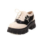 Trendikas kaubam&auml;rk Paksud madalad platvormkingad Gooti kingad Naistele Perforeeritud Briti Brogues Oxfords Kingad Naiste Derby madalad kingad 34