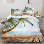 3D Mere&auml;&auml;rne Voodipesukomplekt Suvepuhkus Merevaade Udusule Tekikott Padjap&uuml;&uuml;r 2/3 tk King Queen Voodi Luksuslik Kodutekstiil Tekikott Komplekt Baby 100x135cm