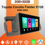 Android Carplay autoraadio Toyota Corolla Fielder E120 2000-2004 jaoks Multimeediam&auml;ngija Peaseade Stereo GPS Navigatsioon BT WIFI 2+32GB 2+32GB