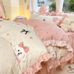 Multikas pestud puuvillased linad neljaosaline komplekt mittepaksustatud lihvitud tekikott voodiseelik printsessistiilis &uuml;hiselamu kolmeosaline komplekt 1.2m bed
